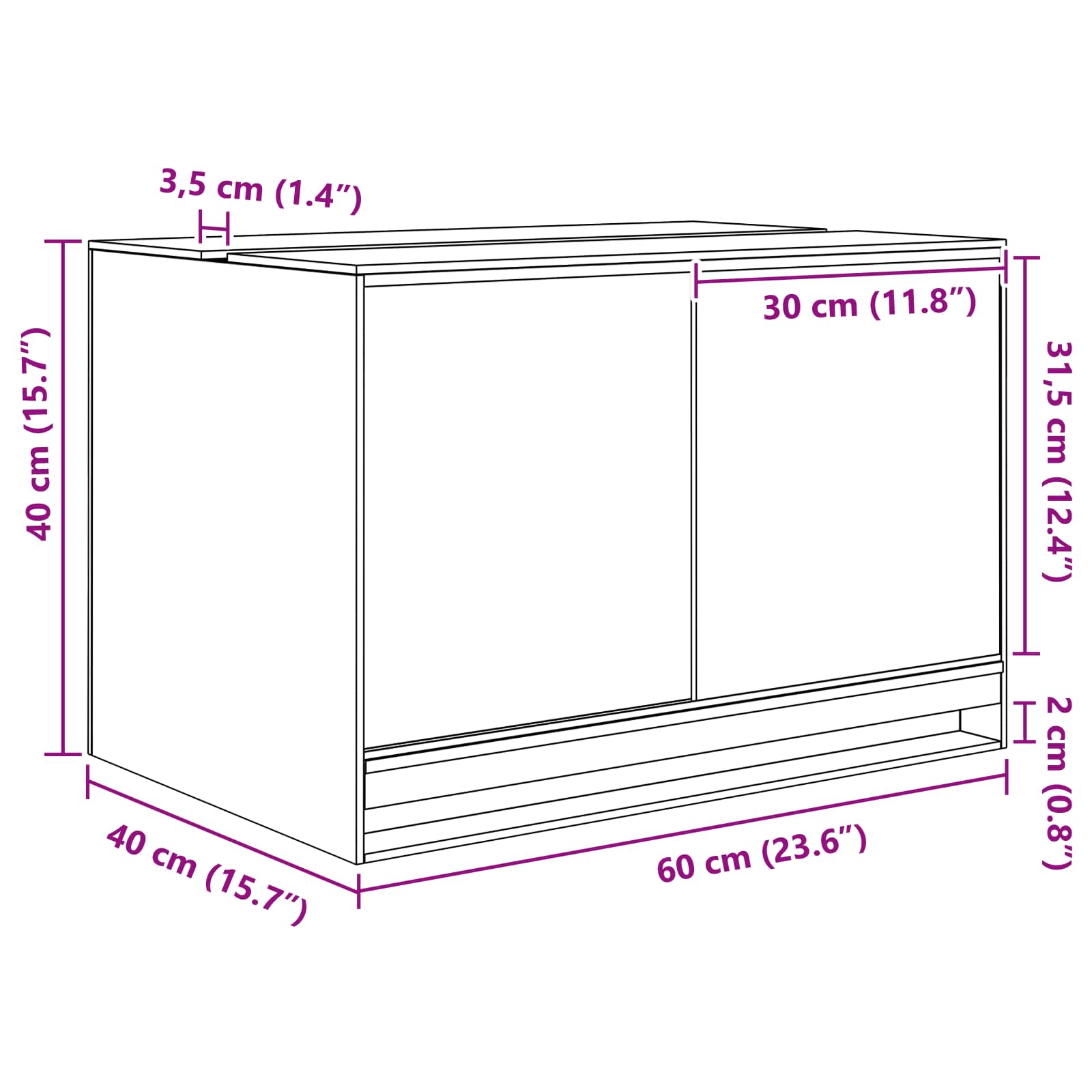 Terrarium mit Speicher Transparent 30 x 30 x 30 cm Glas