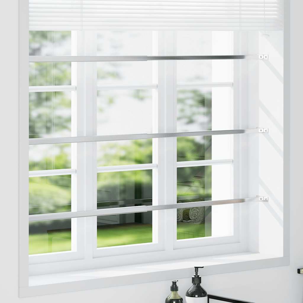 Verstellbarer Fenster-Sicherheitsbalken 6 pcs Silber Stahl