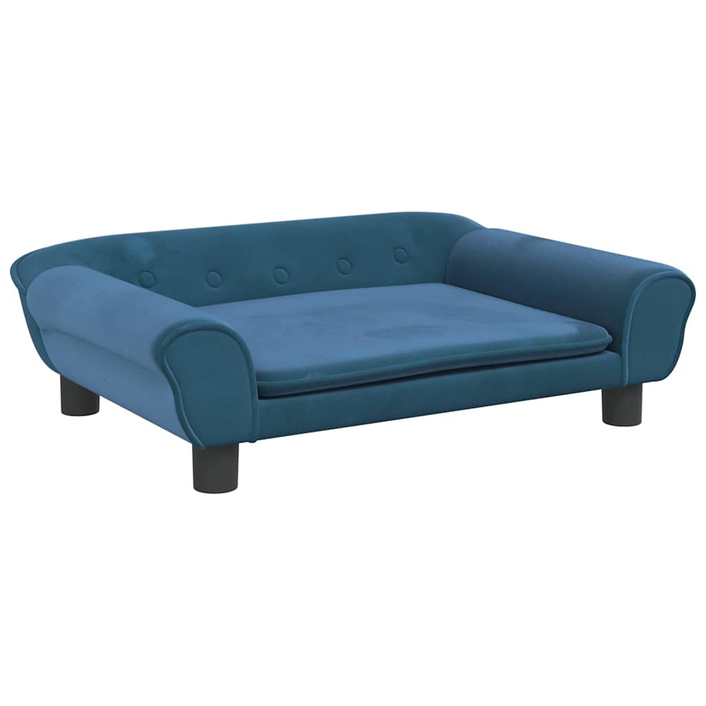 Hundebett Blau 100x50x21 cm Samt