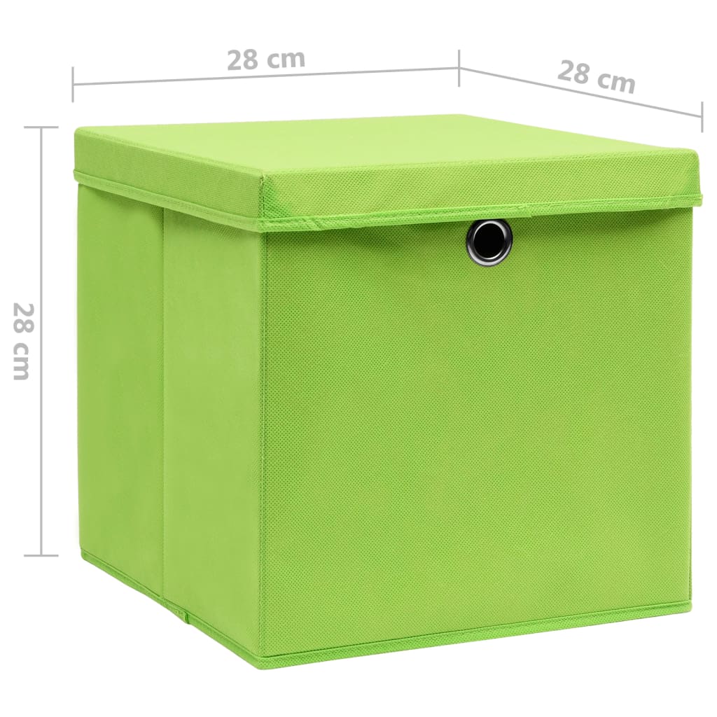 Aufbewahrungsboxen mit Deckeln 10 Stk. 28x28x28 cm Schwarz