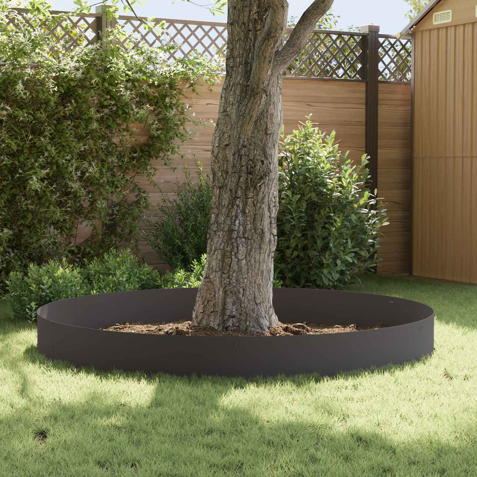Raseneinfassung 10 pcs Länge Höhe 103 x 15 cm Stahl Schwarz