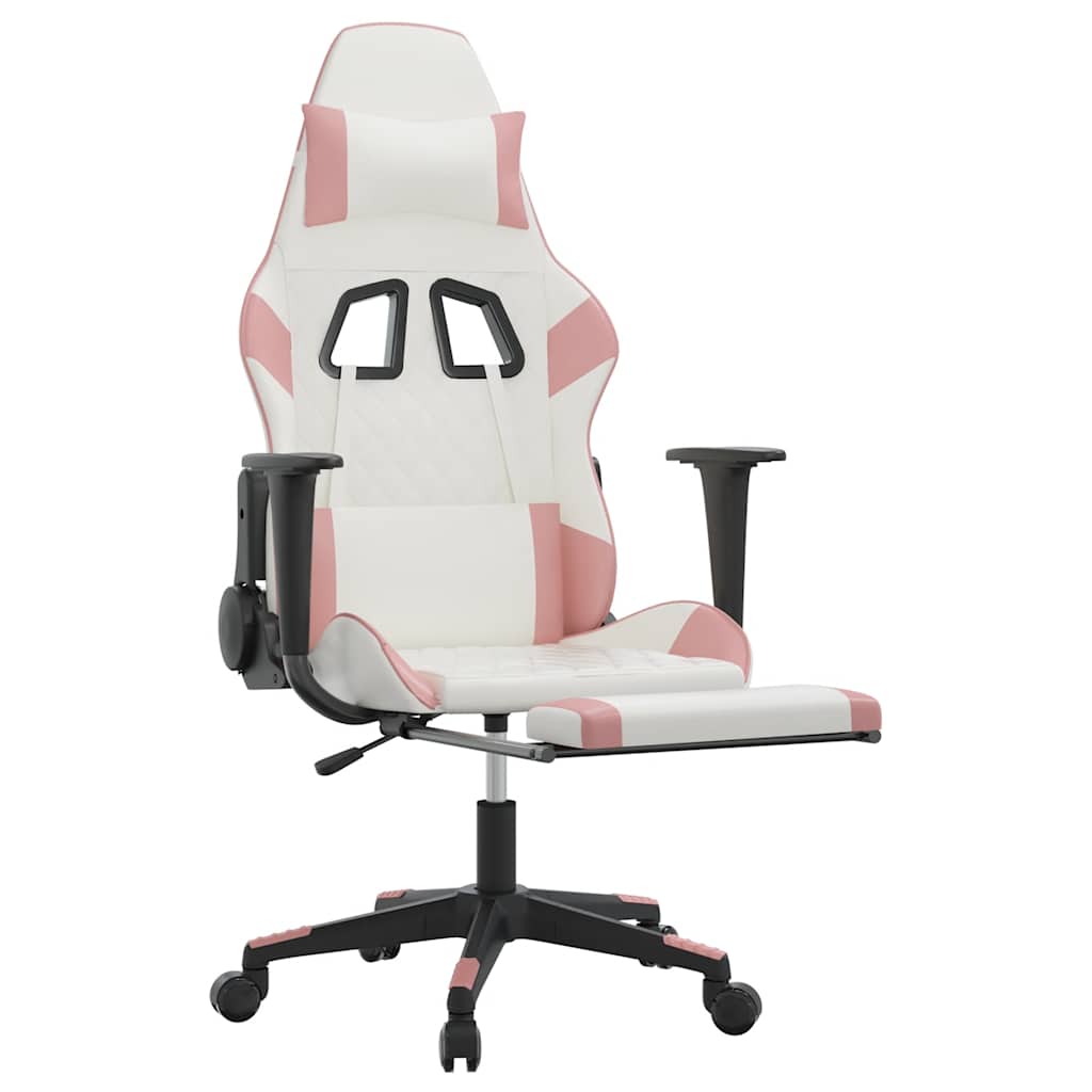 Gaming-Stuhl mit Massagefunktion Schwarz und Blau Kunstleder