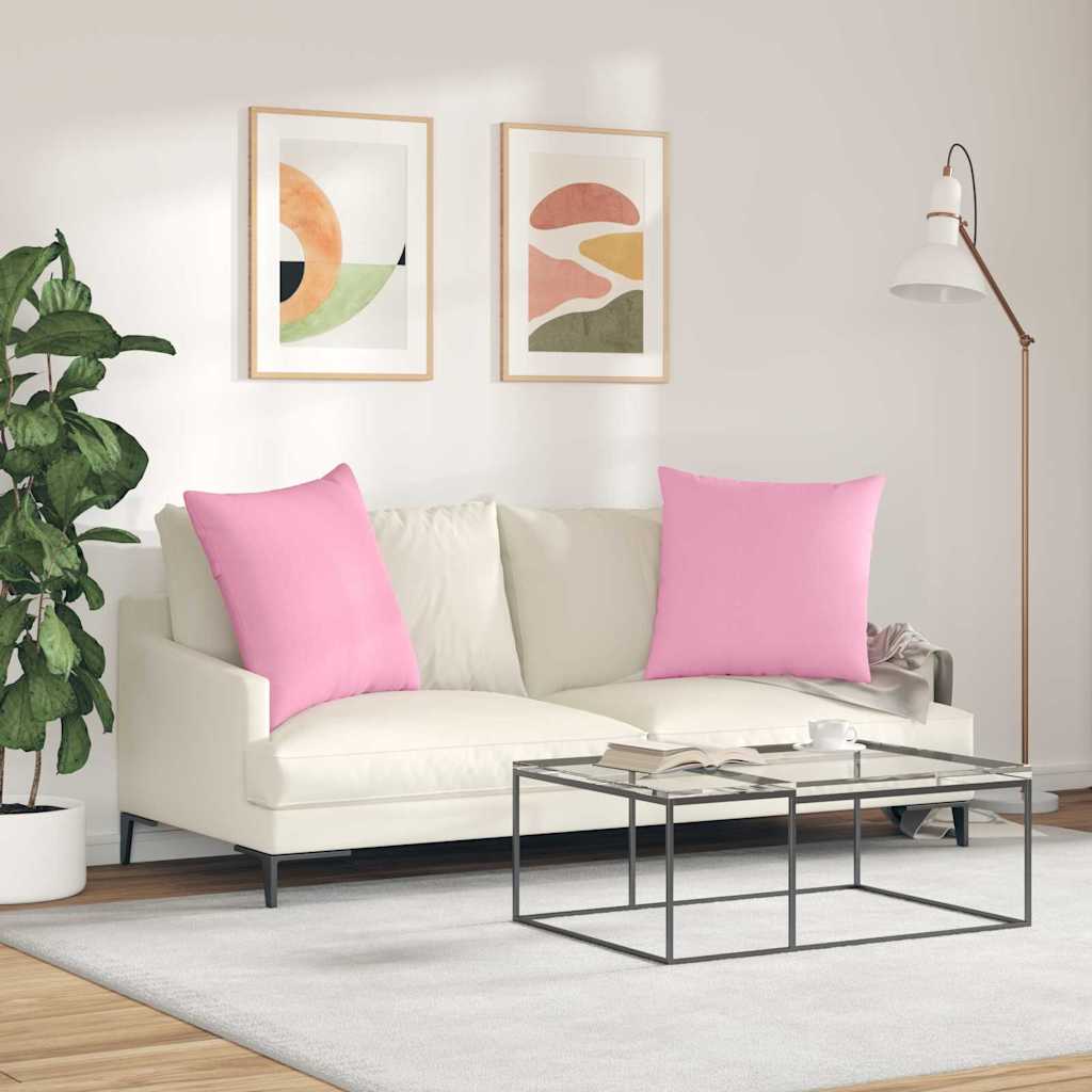 Sofakissen 2 pcs Hellgrau 50 x 30 cm Stoff