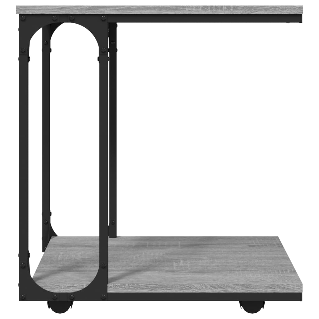 Beistelltisch mit Rollen Schwarz 50x35x55,5 cm Holzwerkstoff