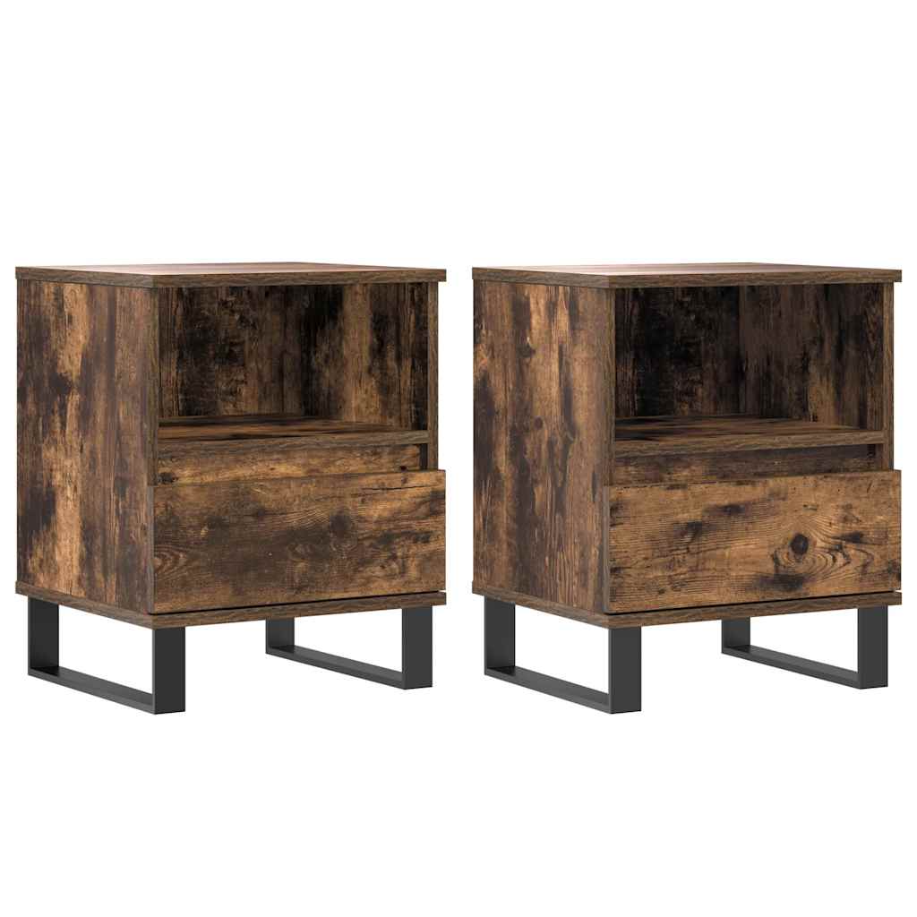 Bettschrank Schwarz Eichen-Optik 40 x 35 x 50 cm Holzwerkstoff