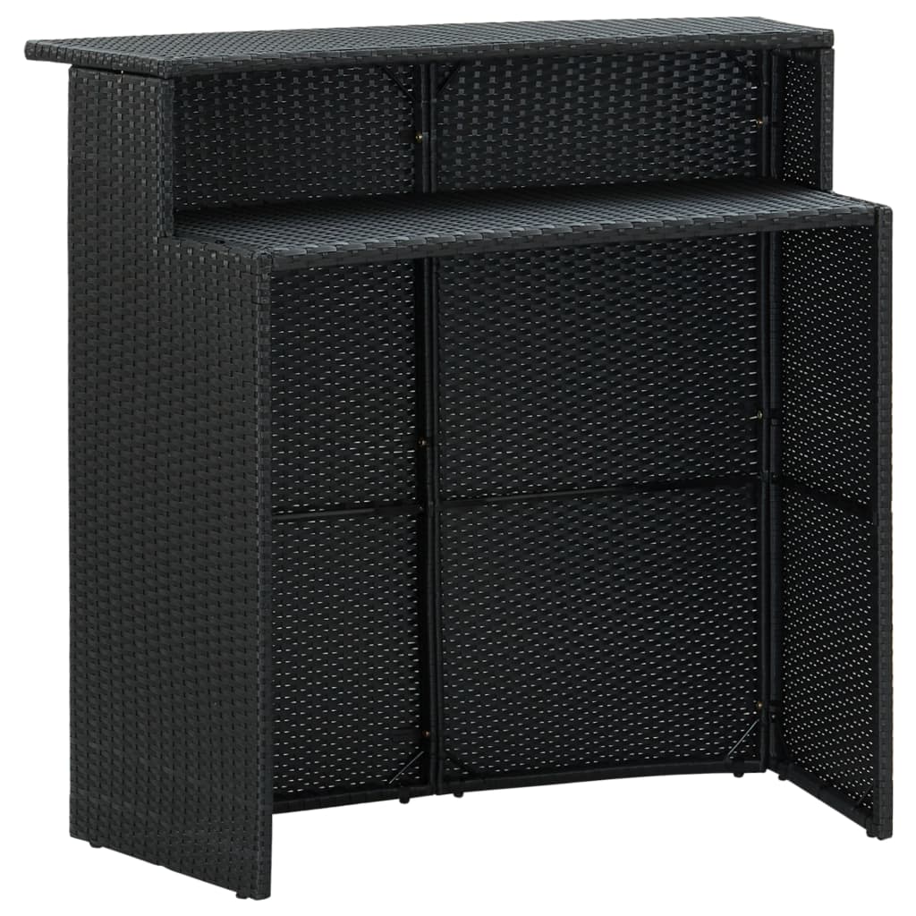 Garten-Bartisch Grau 120x55x110 cm Poly Rattan
