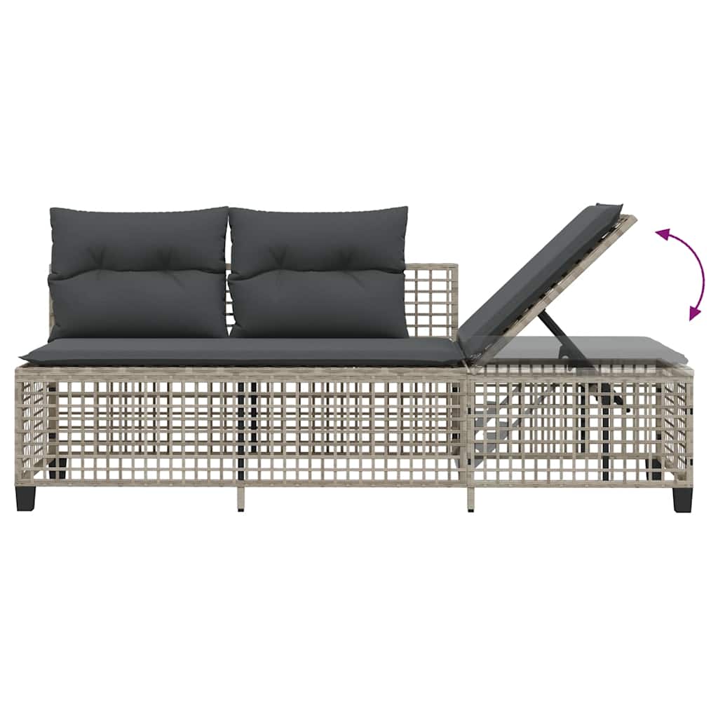 3-tlg. Garten-Ecksofa-Set mit Kissen Schwarz Poly Rattan