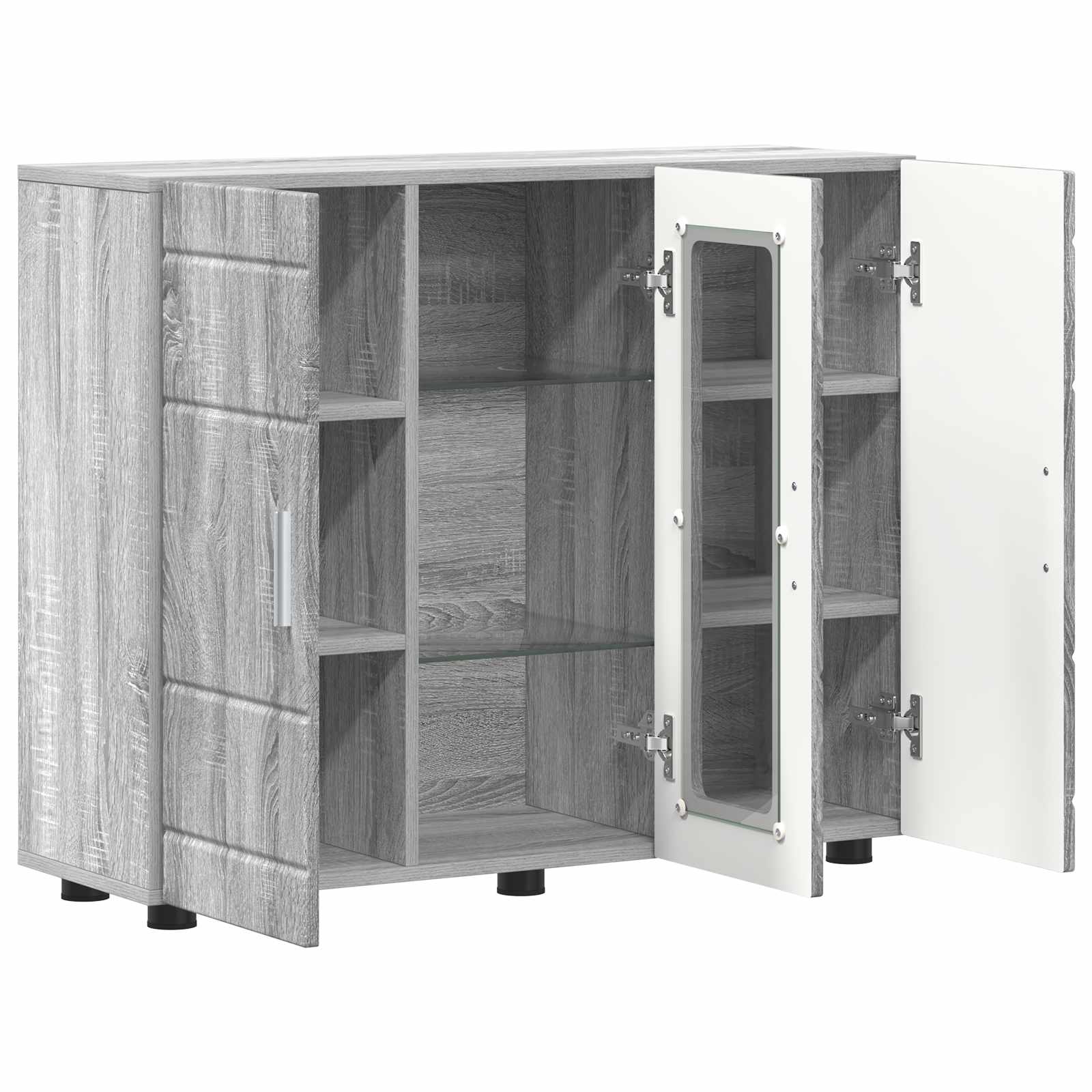 Highboard mit Regal FLORIN Weiß 60 x 35 x 182 cm Holzwerkstoff