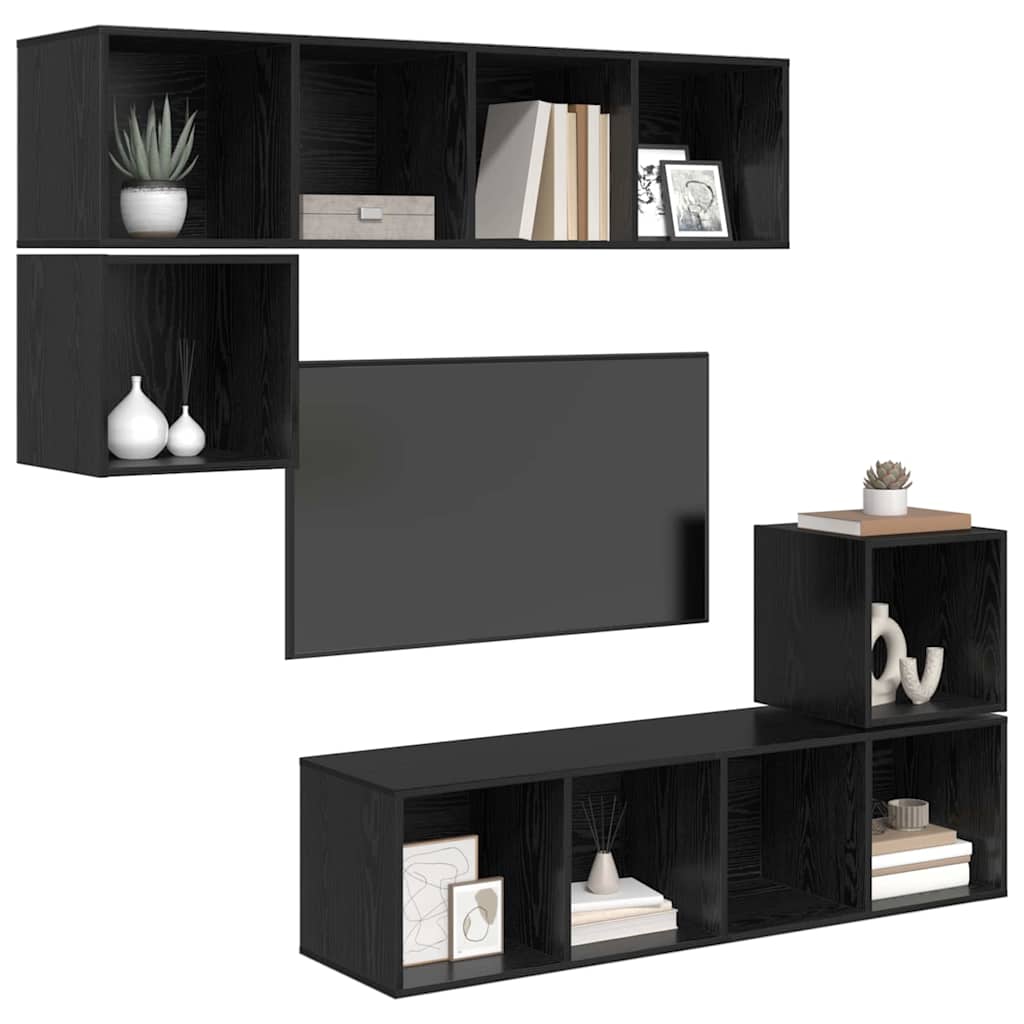 4-tlg. TV-Schrank-Set Weiß Holzwerkstoff