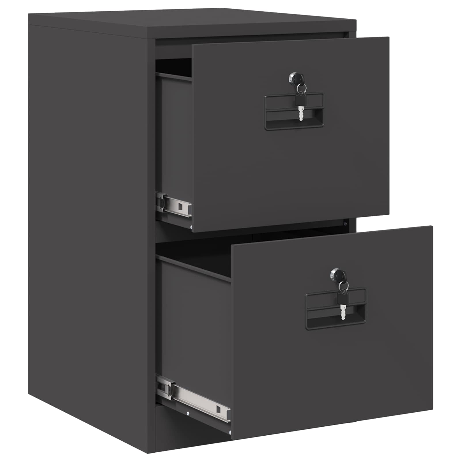 Aktenschrank 2 pcs Schwarz 44 x 50 x 139 cm Kaltgewalzter Stahl