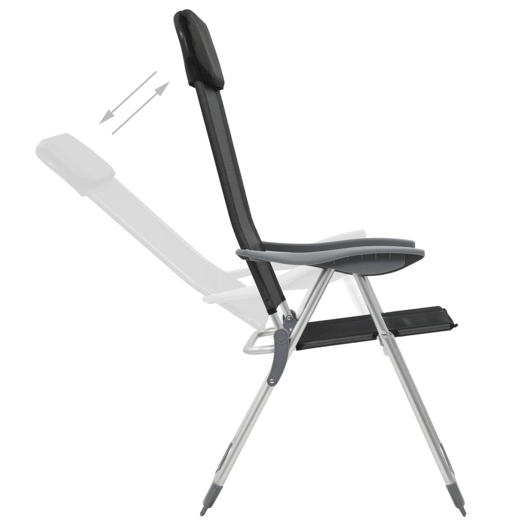Klappbare Campingstühle 2 Stk. Grau Aluminium