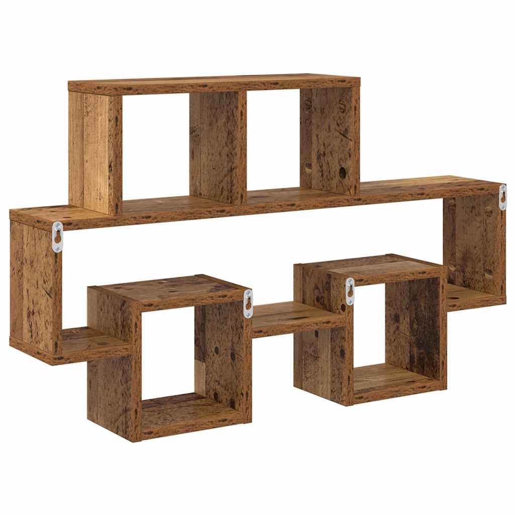 Wandregal in Autoform Weiß 82x15x51 cm Holzwerkstoff