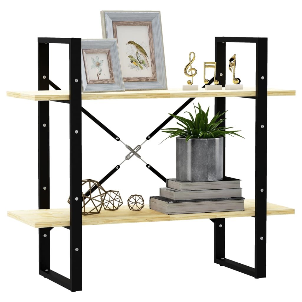 Bücherregal 2 Fächer Weiß 80x30x70 cm Holzwerkstoff