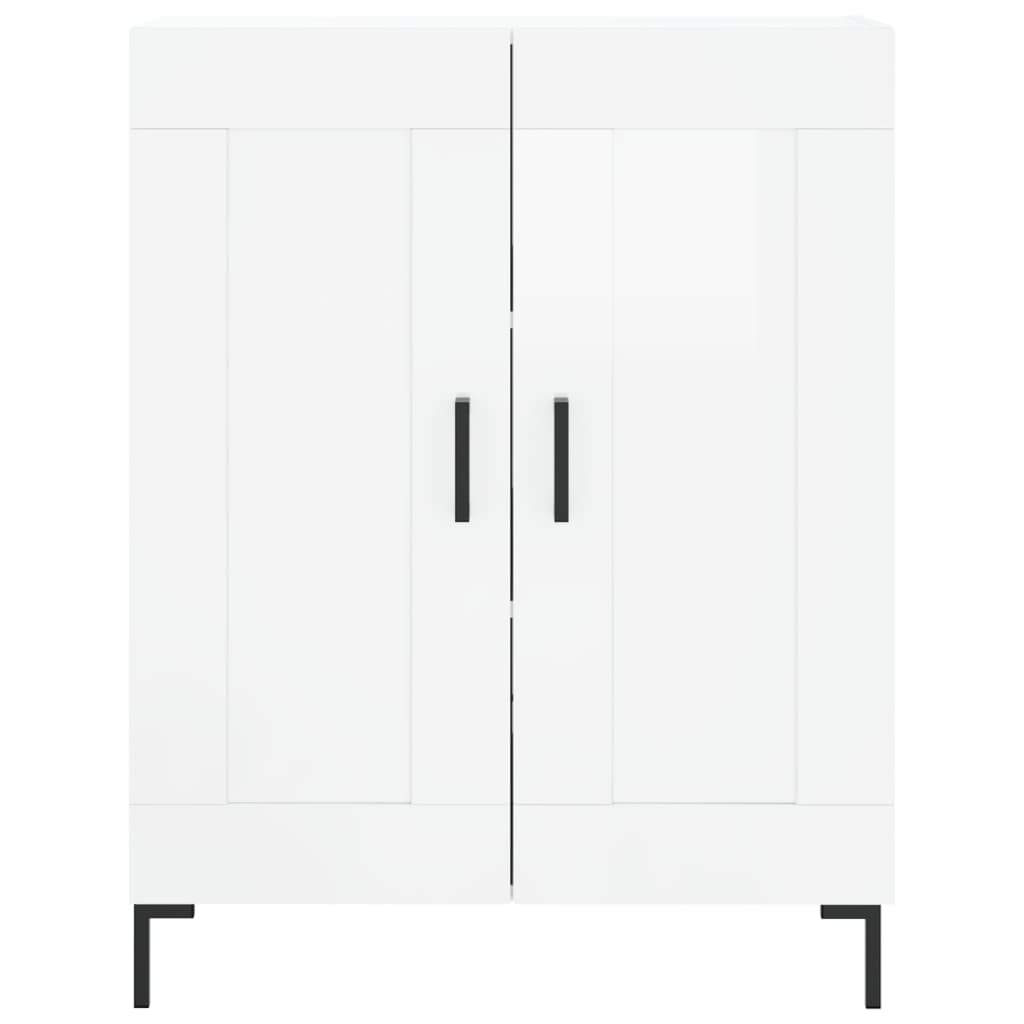 Highboard Hochglanz-Weiß 69,5x34x180 cm Holzwerkstoff