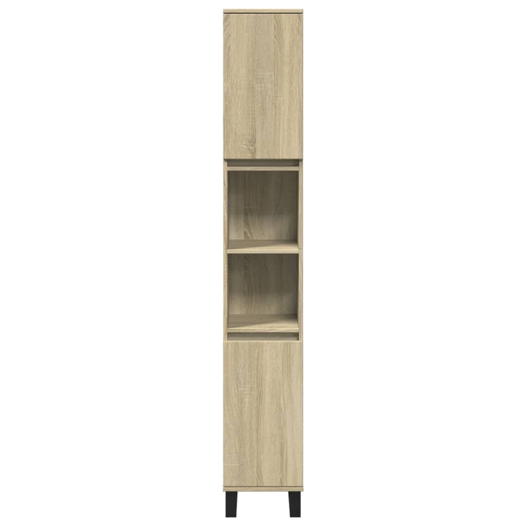 3-tlg. Badmöbel-Set Räuchereiche Holzwerkstoff