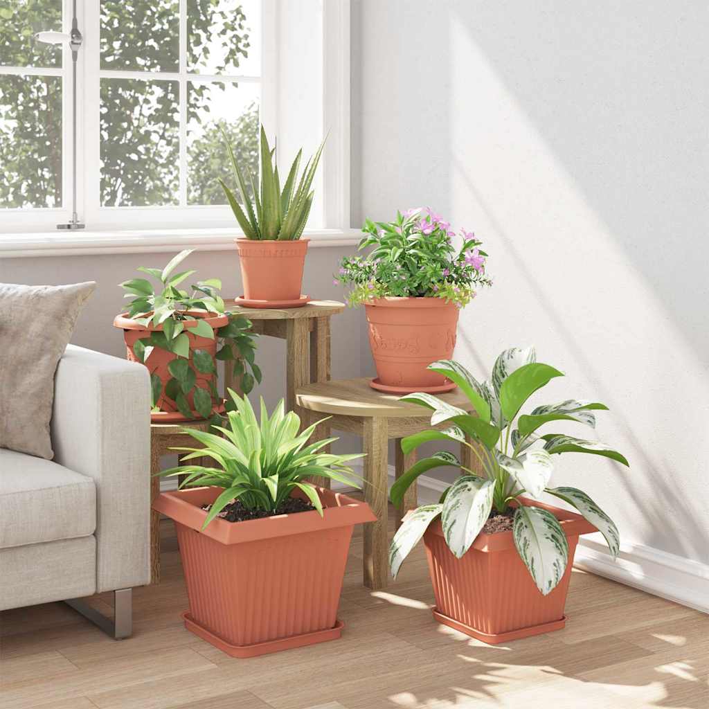 Blumentöpfe 6 pcs Ziegelrot 20 x 20 x 16 cm Kunststoff