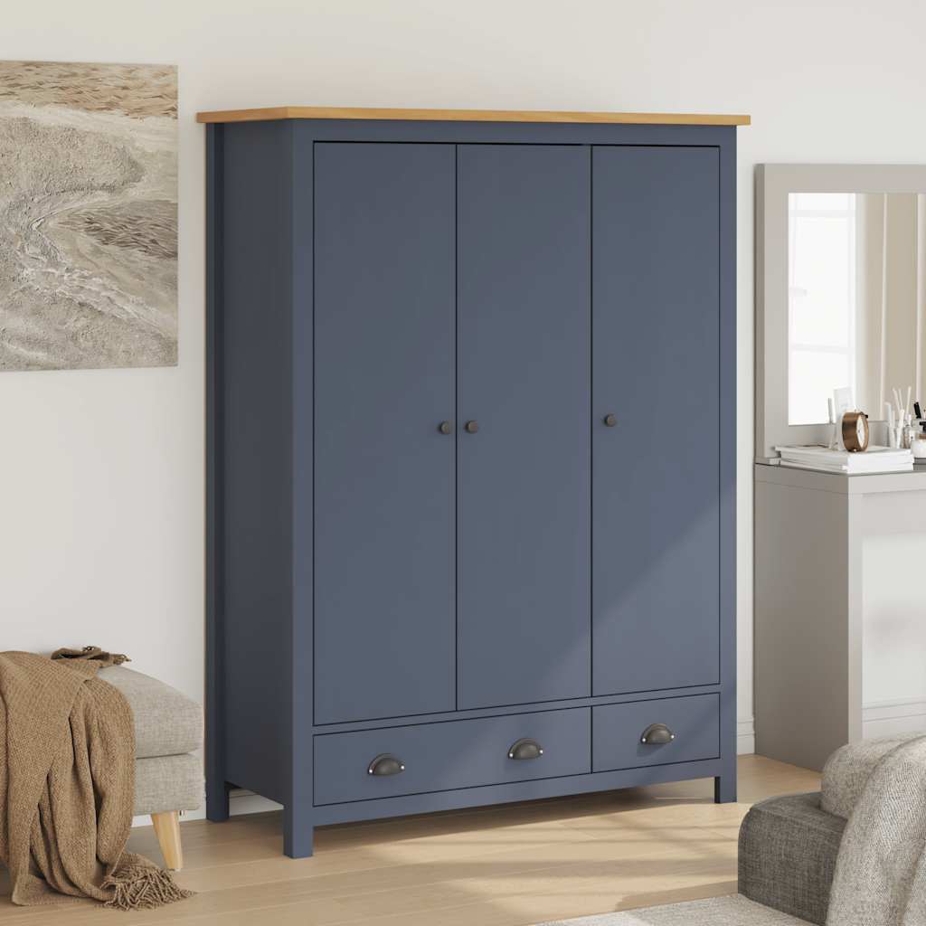 Kleiderschrank mit 3 Türen Hill 127x50x170cm Massivholz Kiefer
