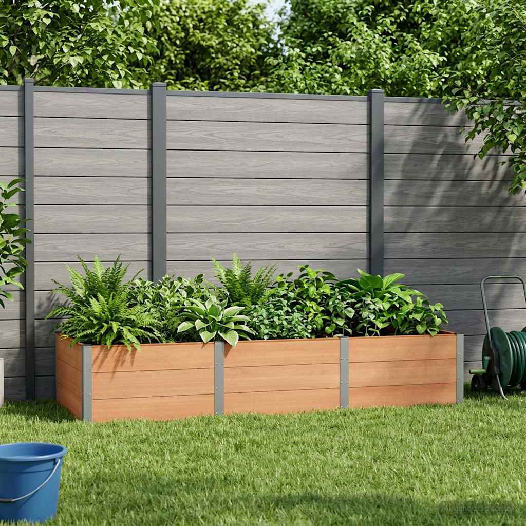 Garten-Hochbeet 200x50x54 cm WPC Grau