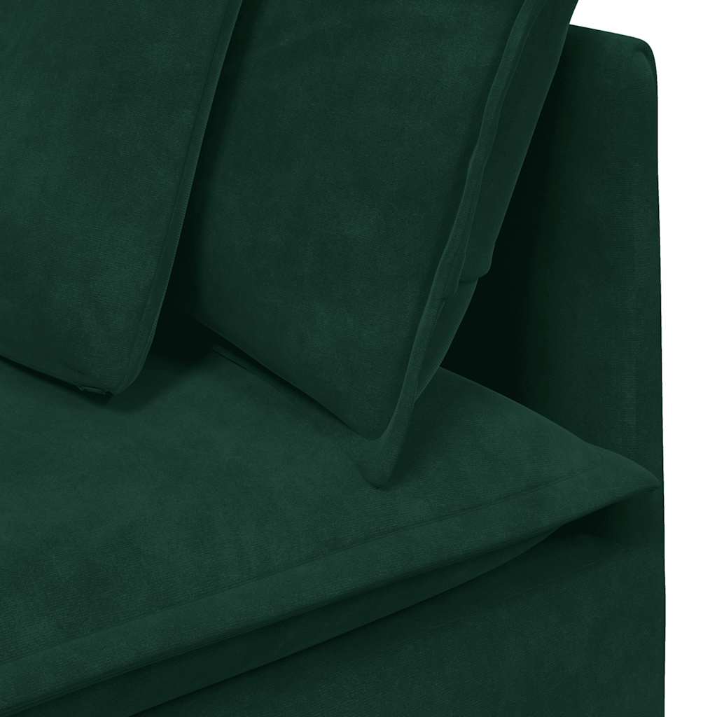 Modulares Sofa Endmodul mit Armlehne Kissen Blau 100 cm