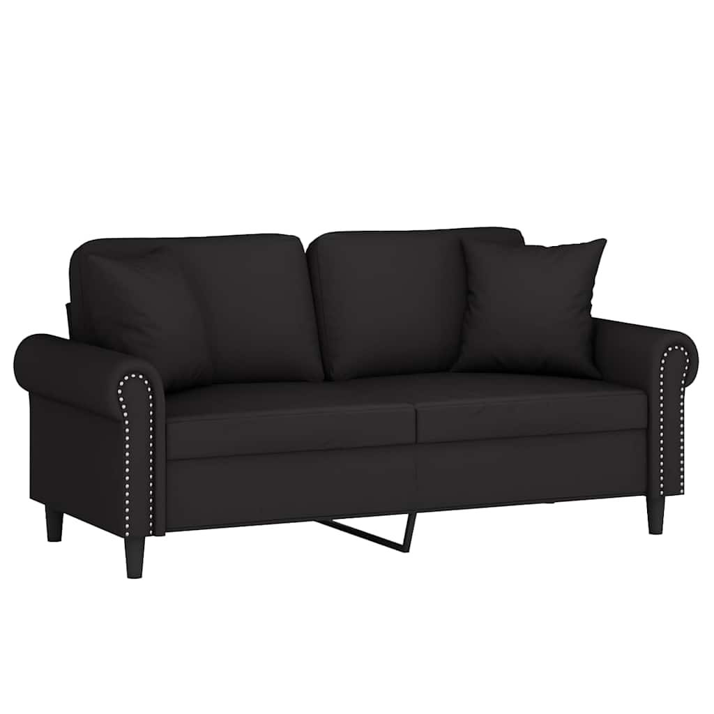 2-Sitzer-Sofa mit Zierkissen Dunkelgrün 120 cm Samt