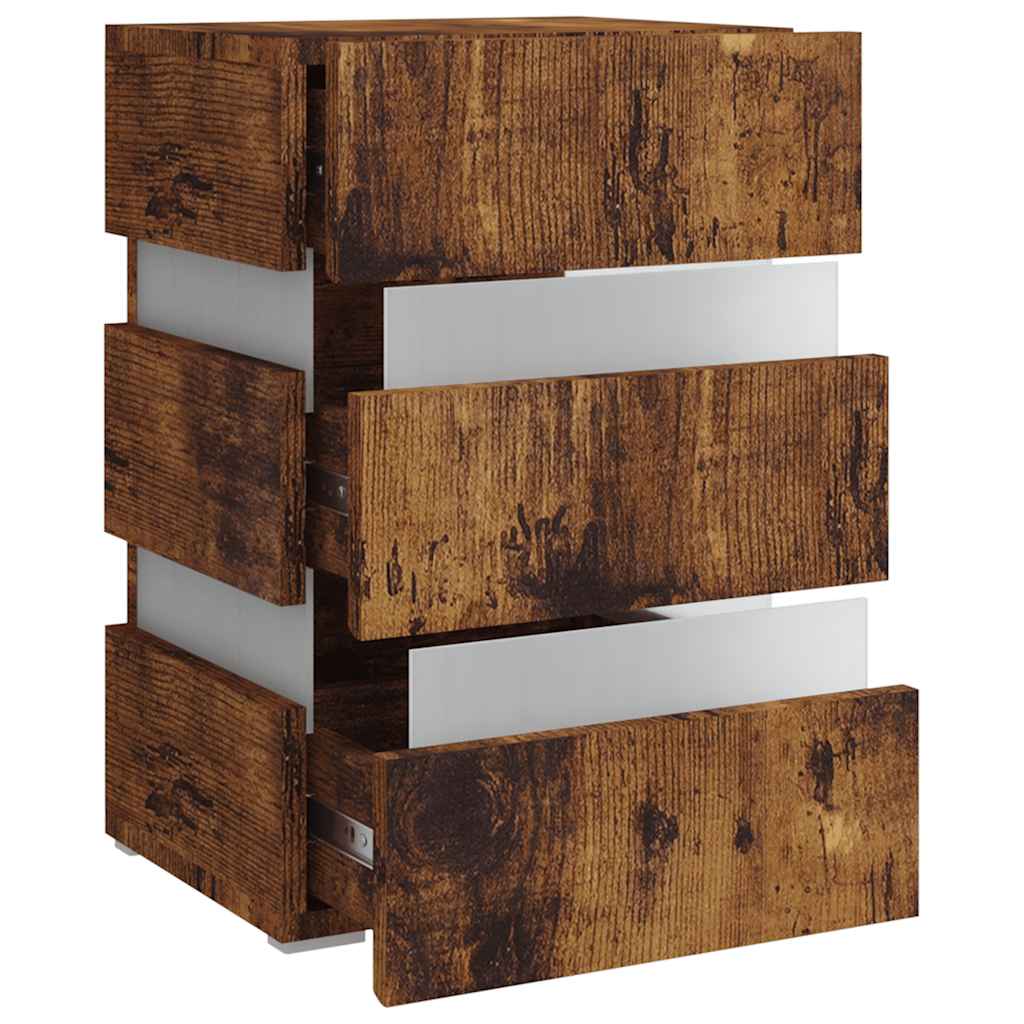 LED-Nachttisch Weiß 45x35x67 cm Holzwerkstoff