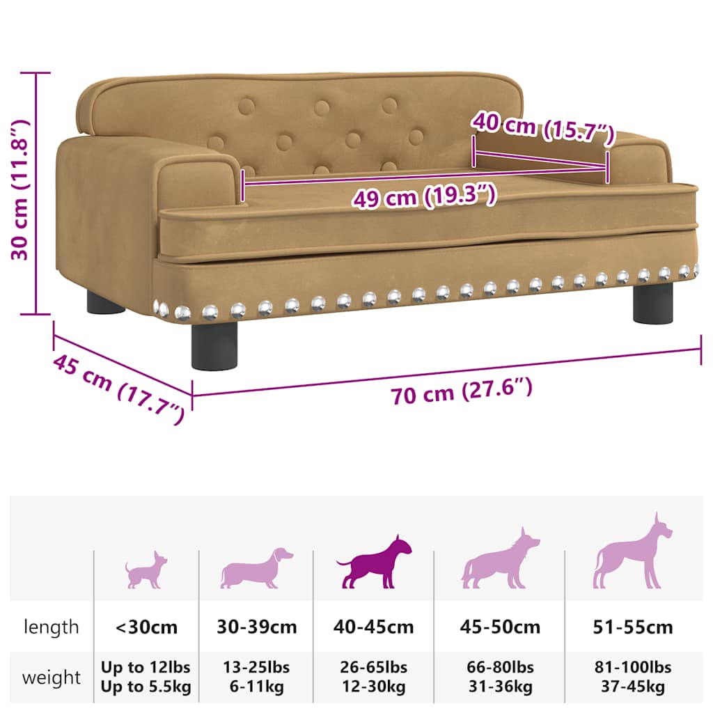 Hundebett Rosa 90x53x30 cm Samt