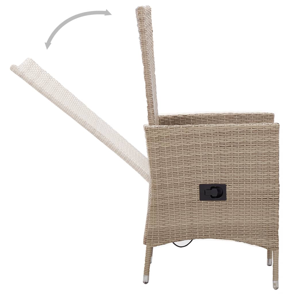 Garten-Liegestühle 2 Stk. mit Auflagen Poly Rattan Schwarz