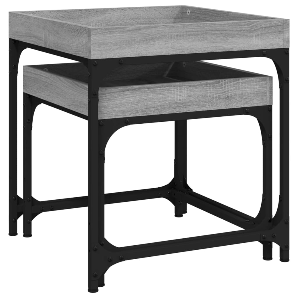 Beistelltische 2 Stk. Schwarz Holzwerkstoff