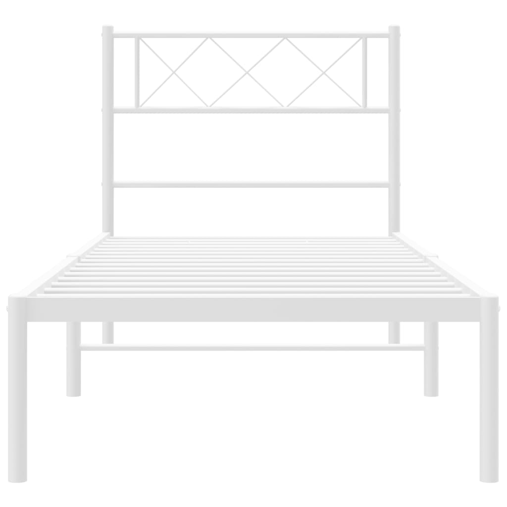 Bettgestell mit Kopfteil Metall Schwarz 100x190 cm