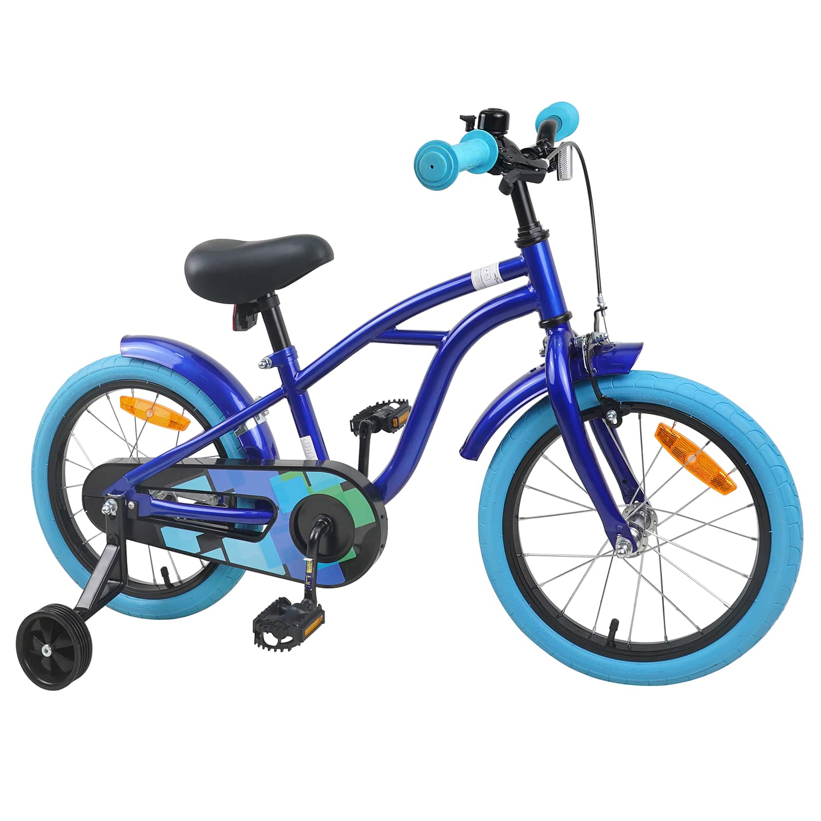 Kinderfahrrad 16 Zoll für 4-6 Jahre alt Schwarz