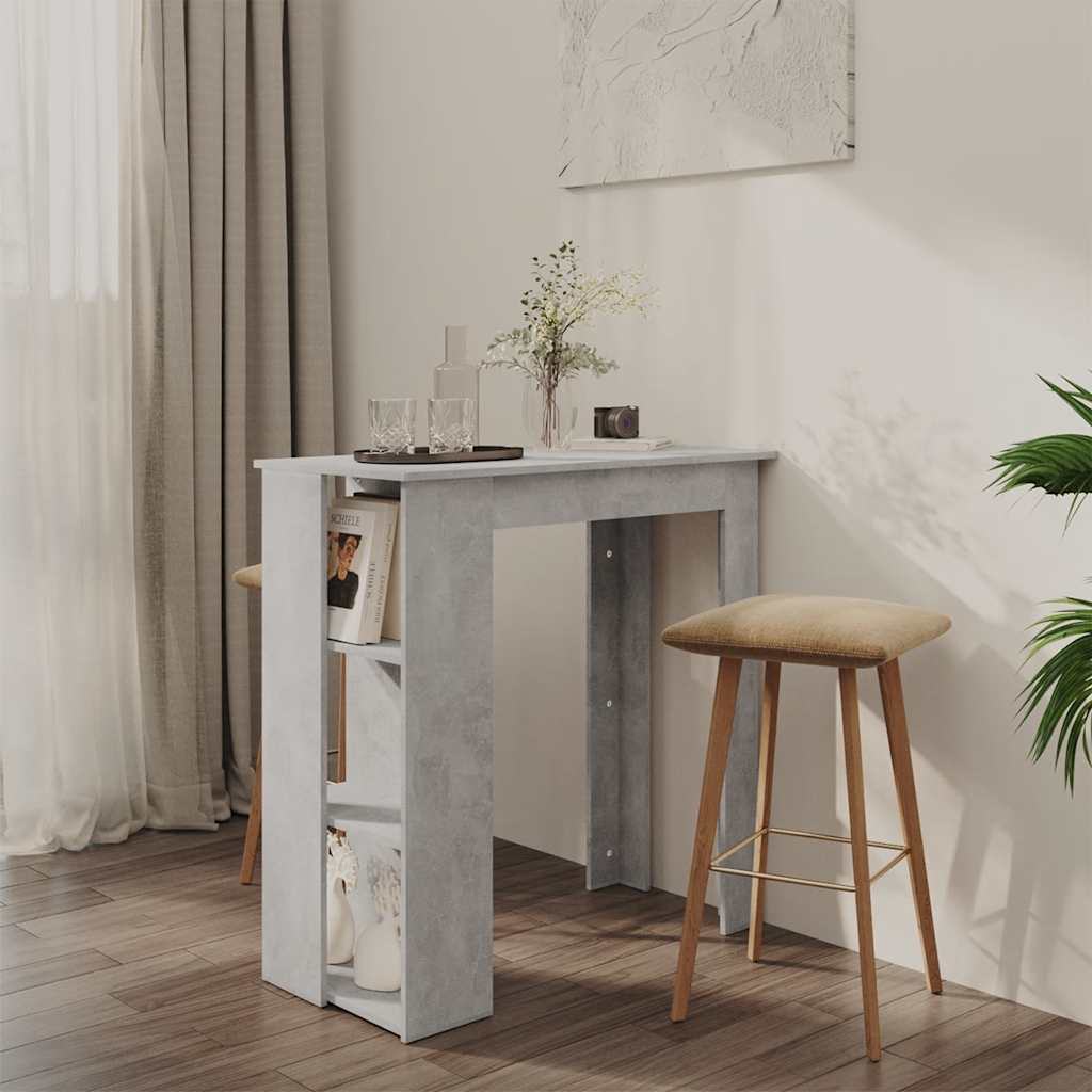 Bartisch mit Regal Weiß 102x50x103,5 cm Holzwerkstoff
