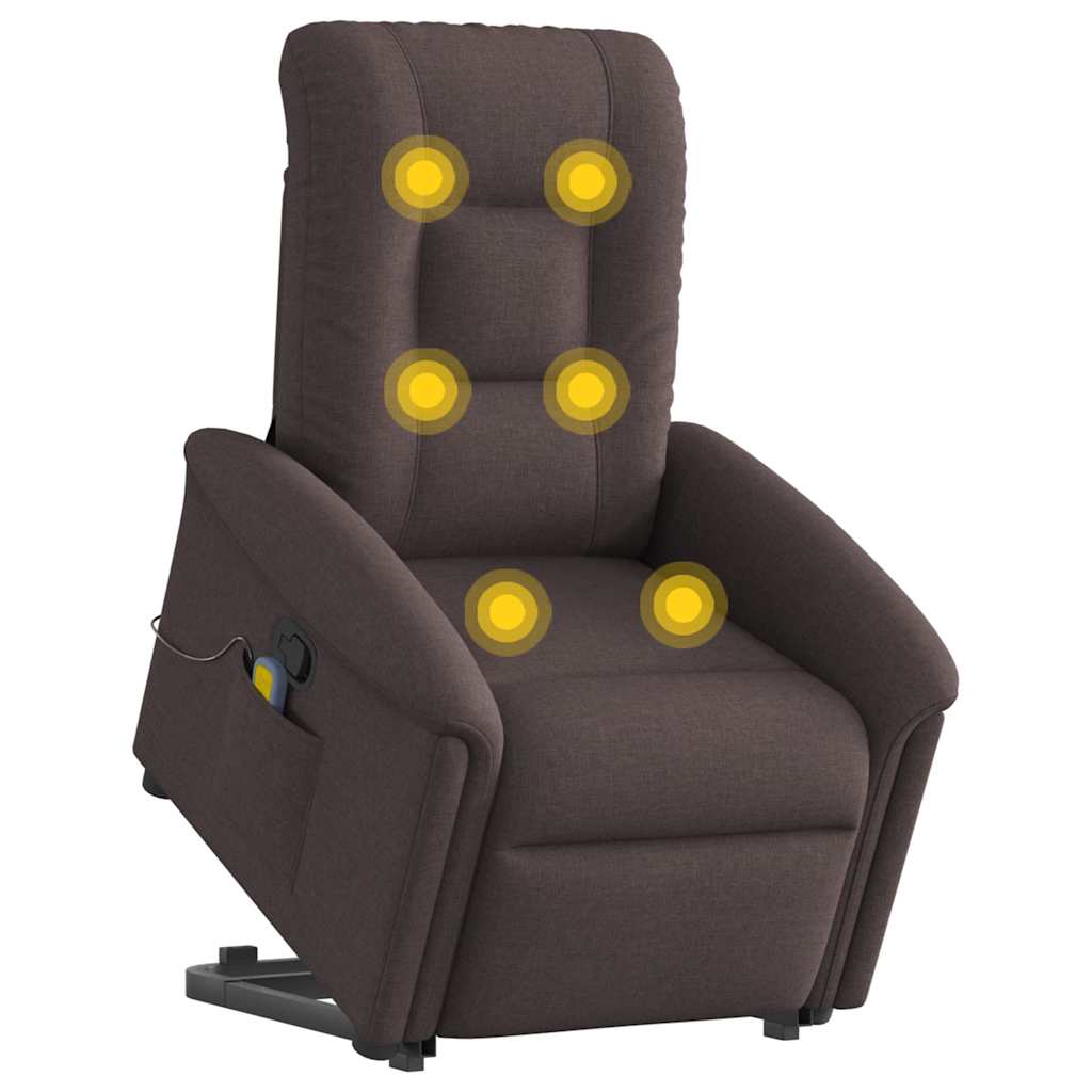 Massagesessel mit Aufstehhilfe Hellgrau Stoff