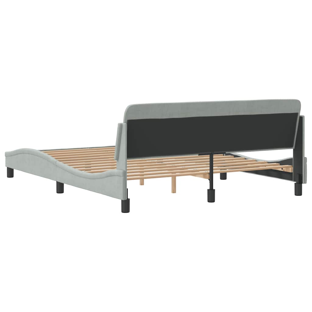 Bettgestell "Dover" Hellgrau 100x190 cm Samt