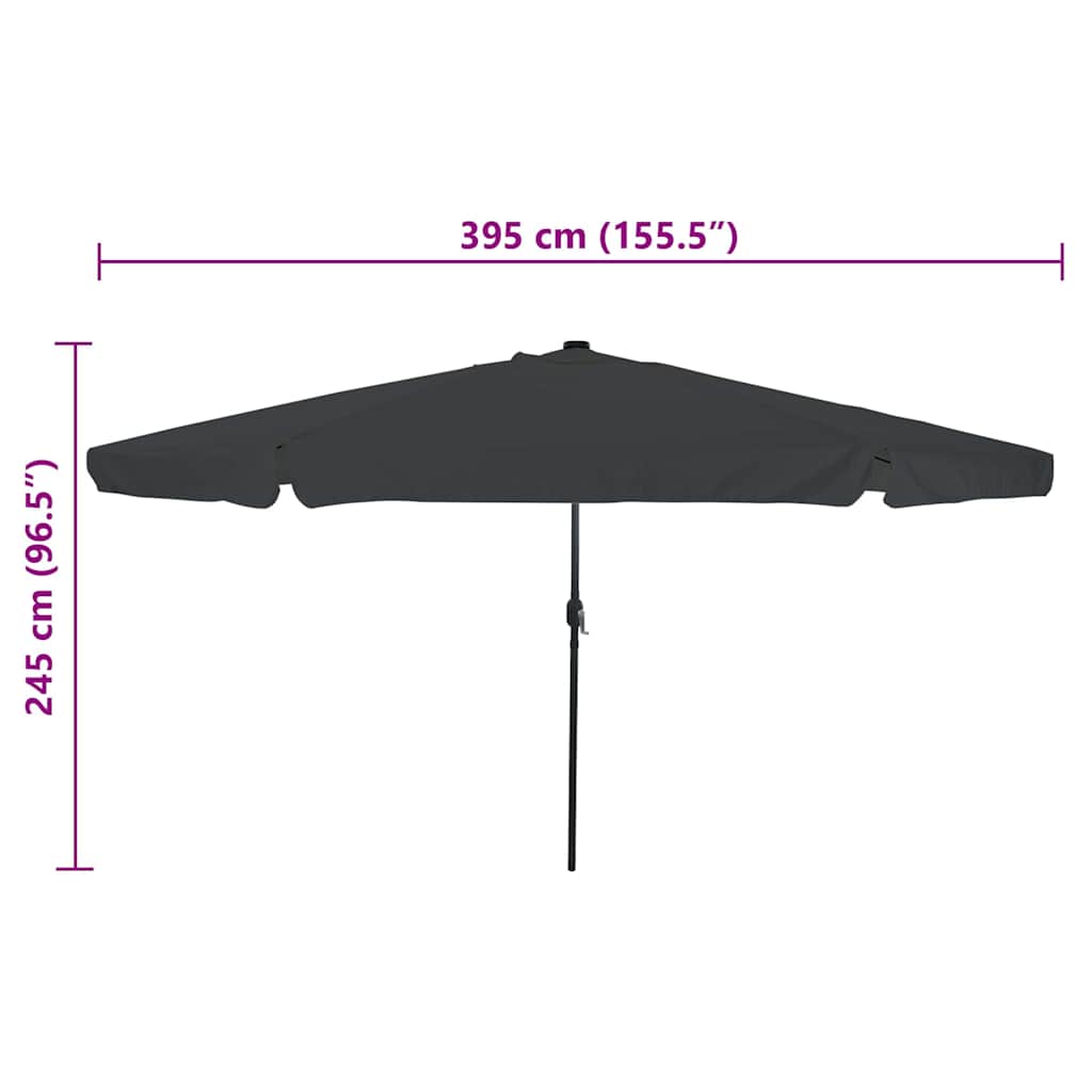 Garten-Sonnenschirm Sand und Anthrazit 395 x 395 x 245 cm
