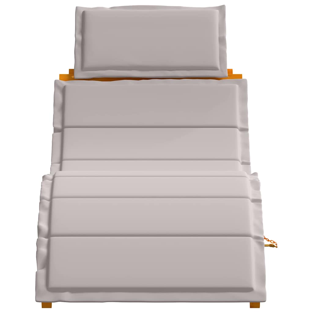 Sonnenliege mit Auflage Beige Massivholz Akazie