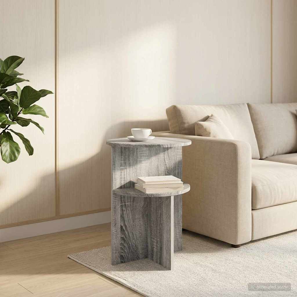 Beistelltisch mit Speicher Weiß Ø 39,5 x 55 cm Holzwerkstoff