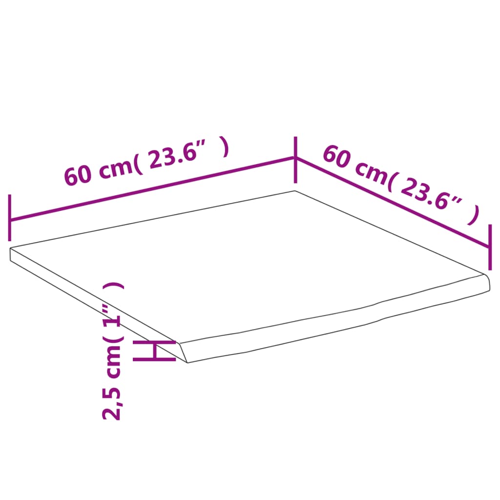 Wandregal 40x20x2,5 cm Rechteckig Massivholz Akazie Baumkante