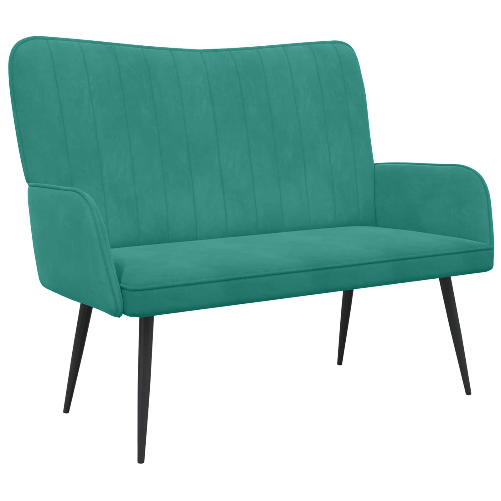 2-Sitzer Sofa Hellgrau 115 x 61 x 87 cm Samt (V)