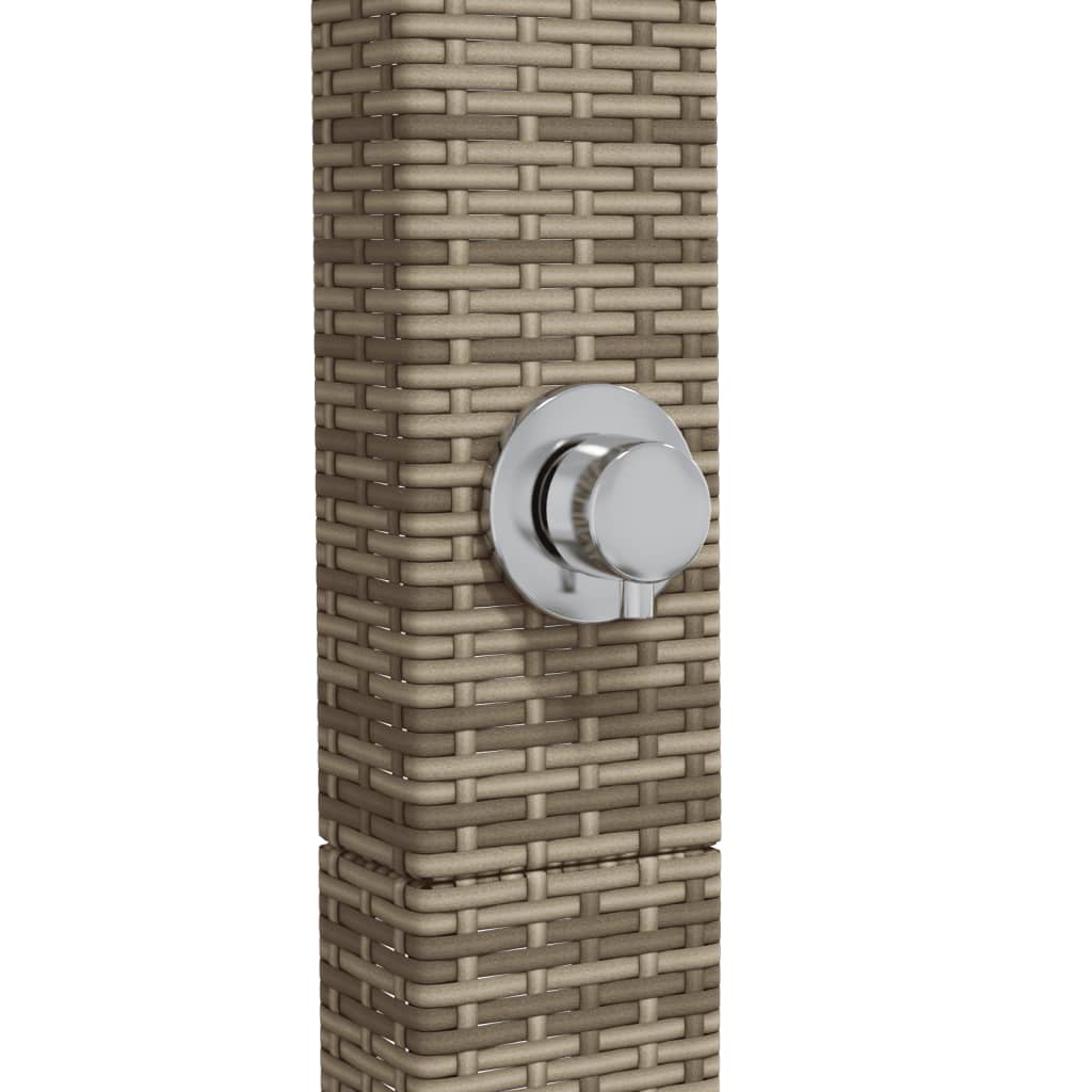 Gartendusche Schwarz 50x55x224 cm Poly Rattan und Akazienholz