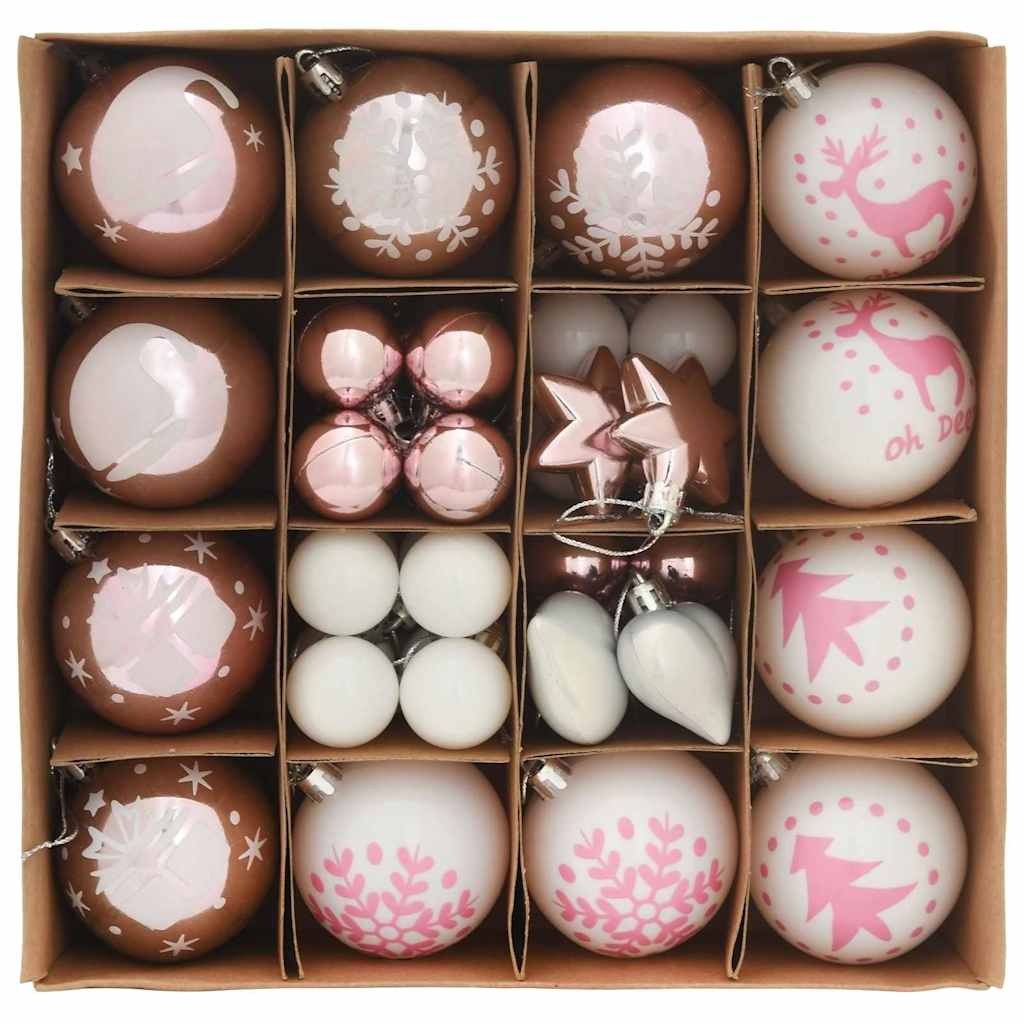 Weihnachtskugel-Set 40 pcs Gold und Rot Kunststoff