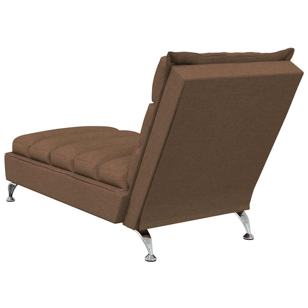 Chaiselongue mit Kissen Hellgrau Stoff