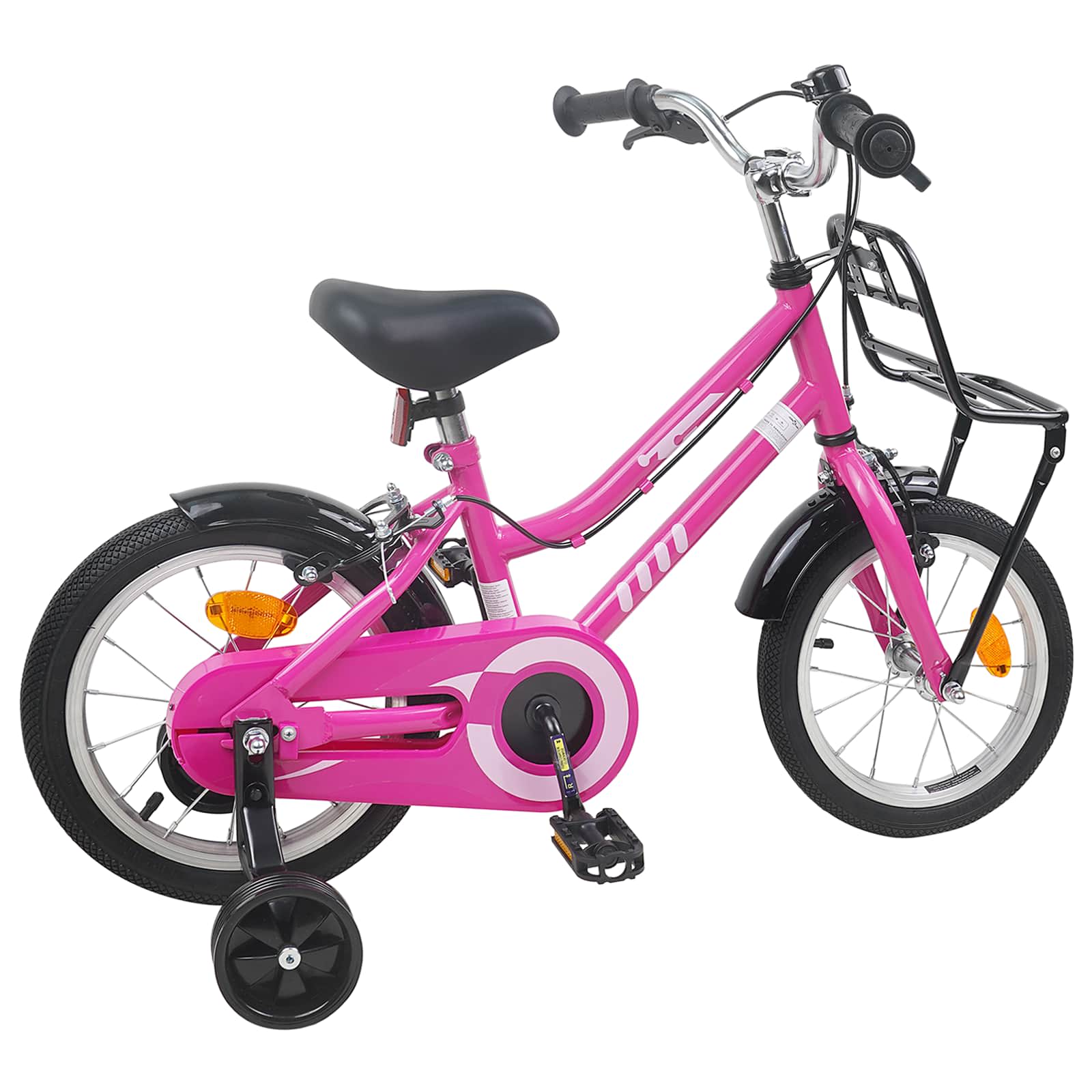 Kinderfahrrad 12 Zoll für 2-4 Jahre alt Rosa und Schwarz
