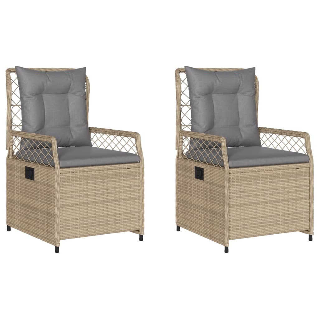Gartensessel 2 Stk. Verstellbar Schwarz Poly Rattan
