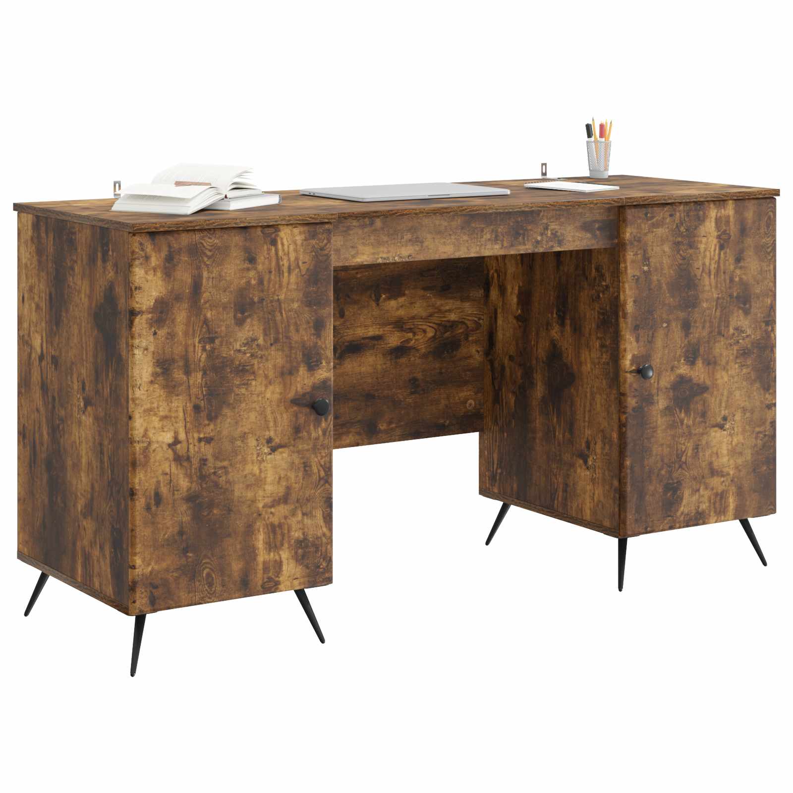 Schreibtisch mit Regal Schwarz 142,5 x 50 x 75 cm Holzwerkstoff