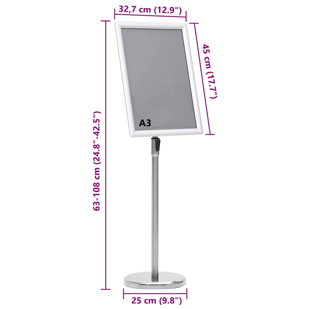 Plakatständer 2 pcs Schwarz 45 x 32,7 x 108 cm Aluminium