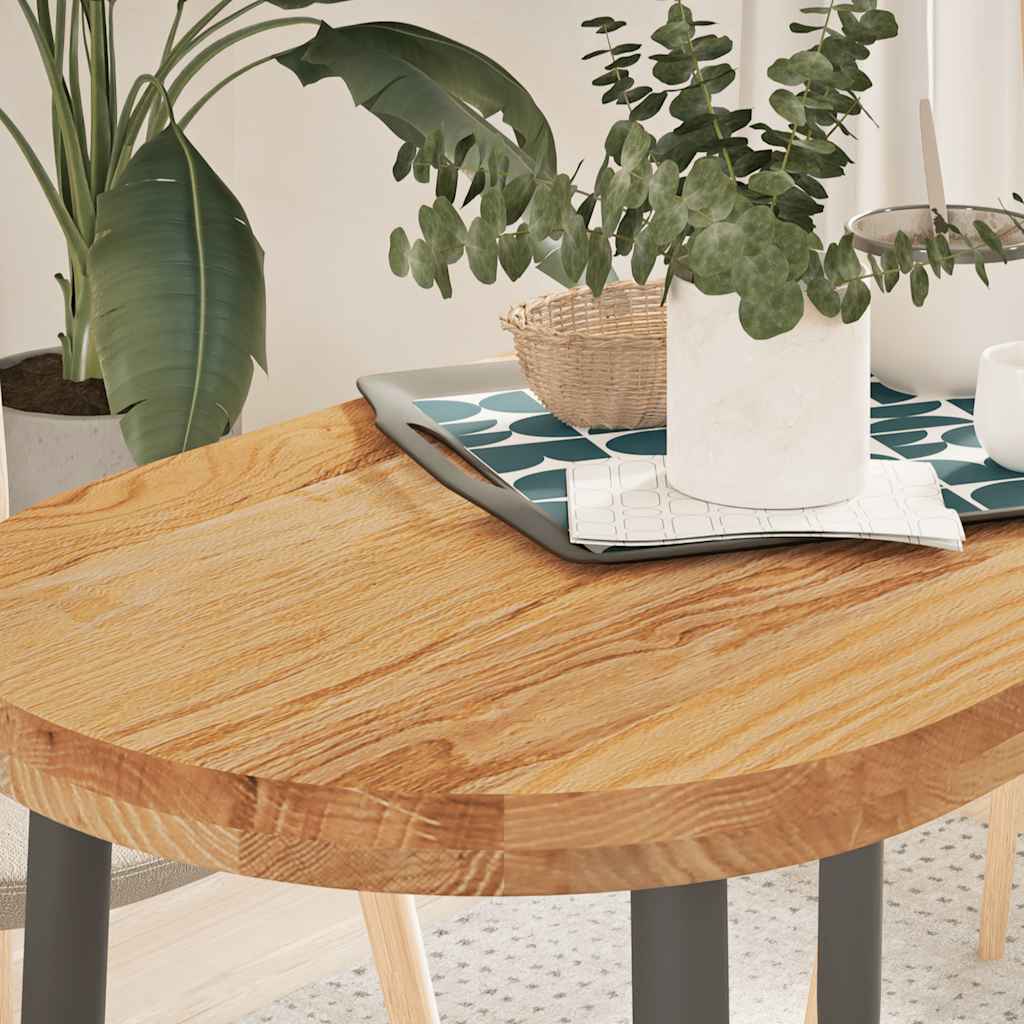 Tischplatte 80x40x2 cm Massivholz Eiche Oval