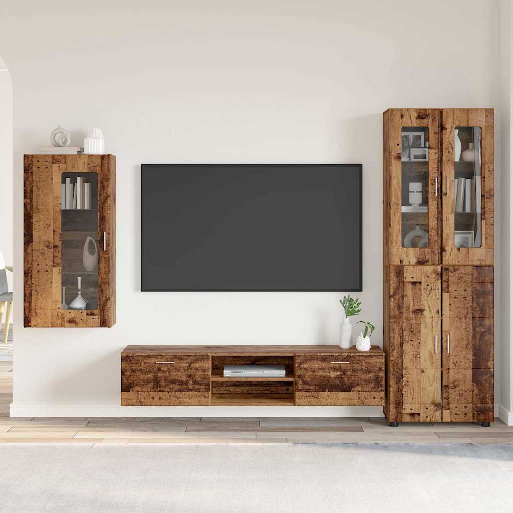 Highboard mit Regal FLORIN Weiß 60 x 35 x 182 cm Holzwerkstoff