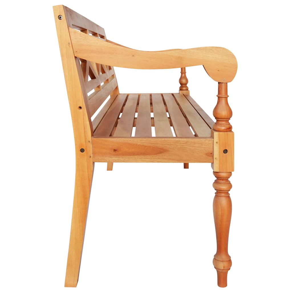 Batavia-Sitzbank 98 cm Mahagoni Massivholz Weiß