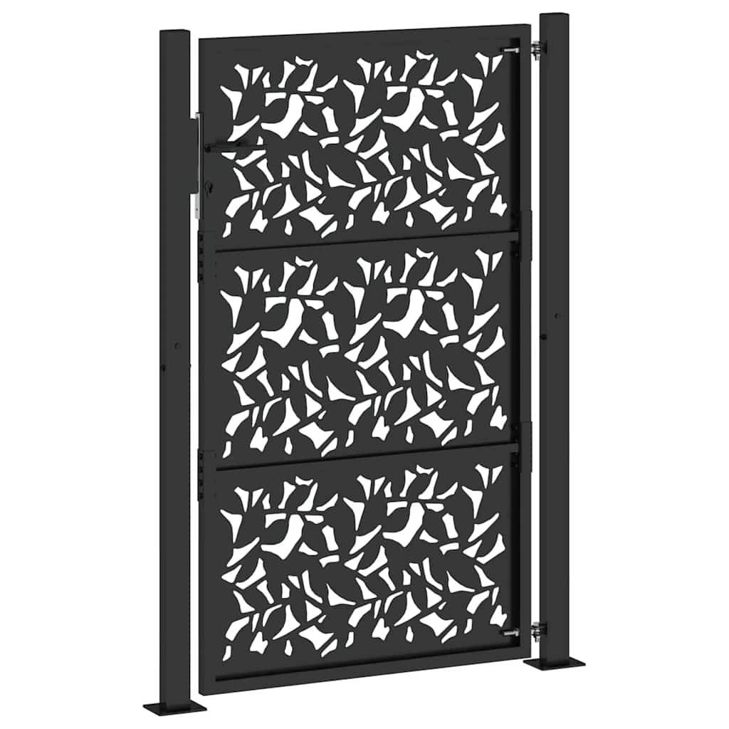 Gartentor Schwarz 100x100 cm Stahl Lichtdesign