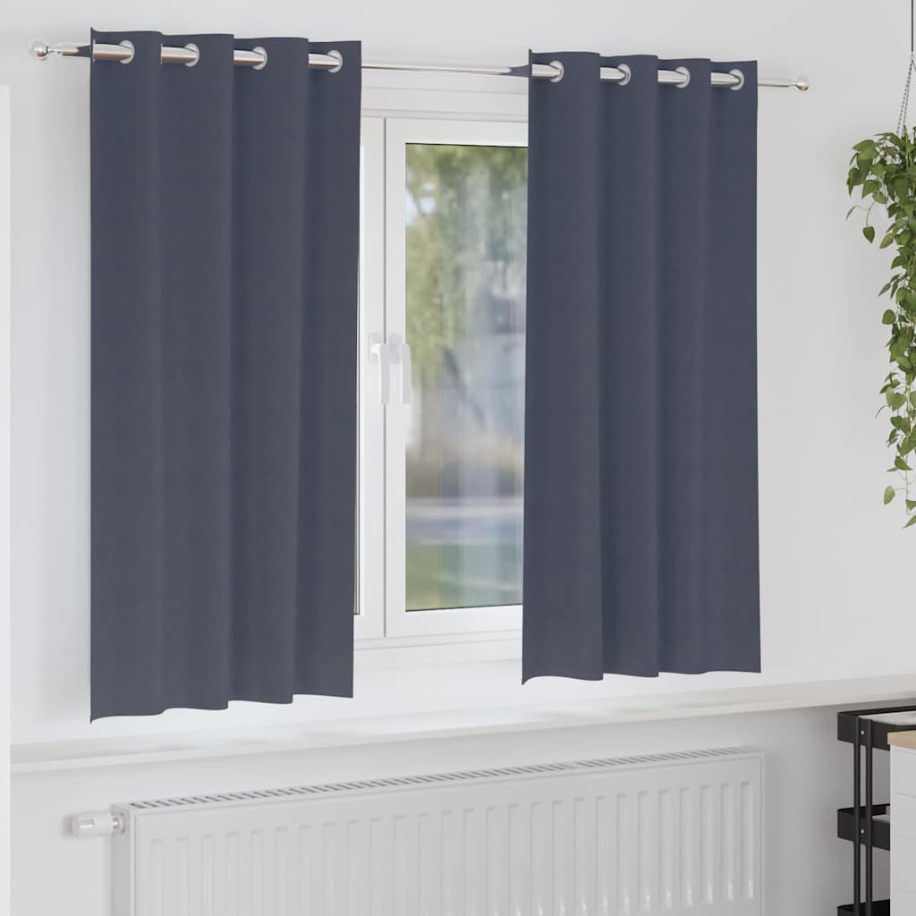 Verdunkelungs-Vorhänge mit Ringen 2 pcs Beige 140 x 140 cm